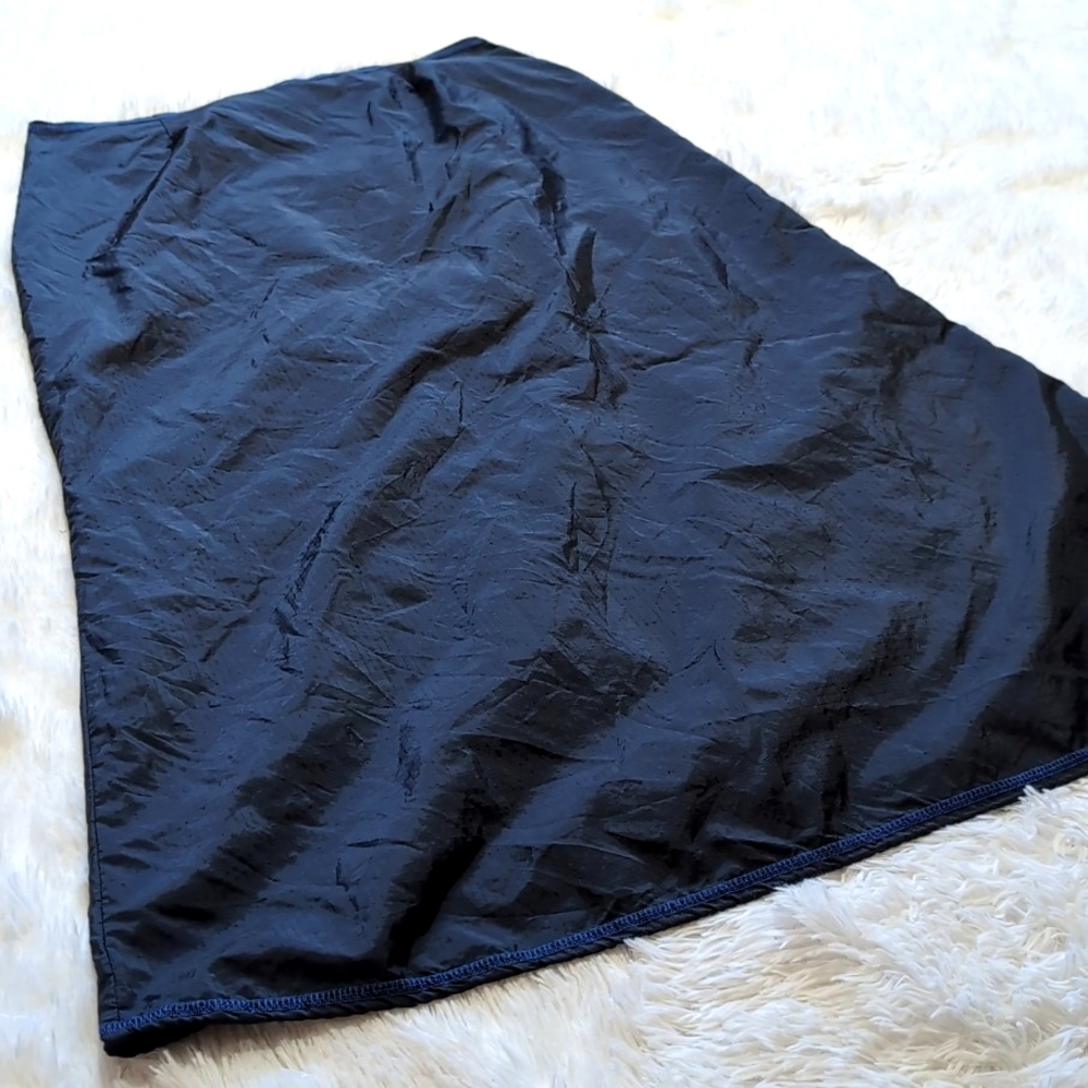 1999 Vintage Morbid Threads 100% Nylon Black & Blue Zip Front Skirt XL - Picture 9 of 15